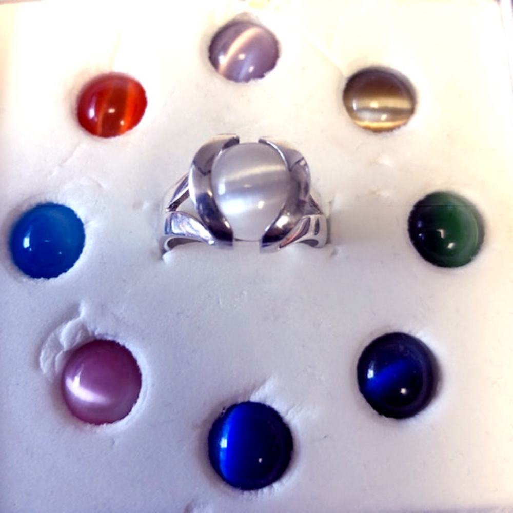 STERLING SILVER INTERCHANGEABLE MARBLE  RING